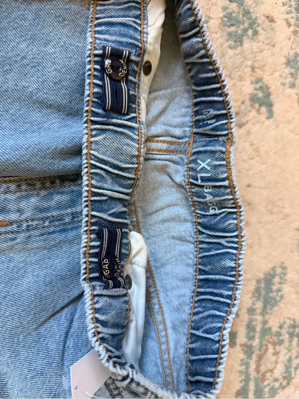 NWT GAP KIDS Pull-On Wide Leg Jeans XL Light Wash Distressed